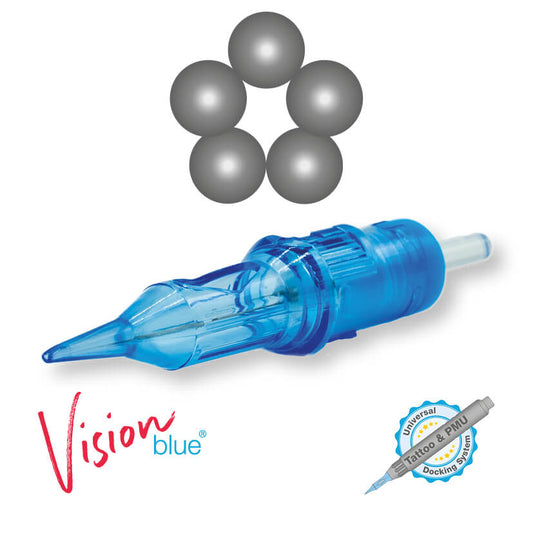 PMU / Tattoo Nadelmodul 5er Round Liner Long Taper 0,25mm Vision blue® Beauty Boss Academy