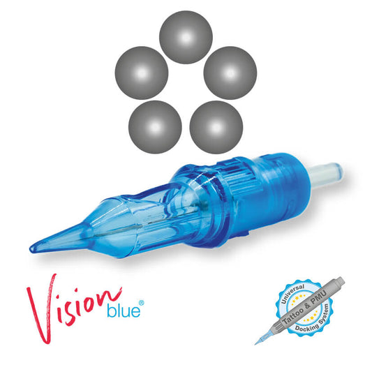 PMU / Tattoo Nadelmodul 5er Round Shader 0,30mm Medium Taper Vision blue® Beauty Boss Academy