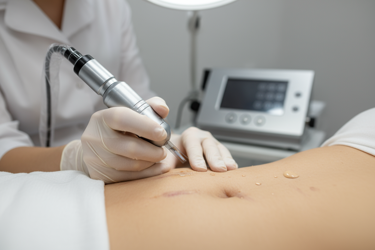 Haut Narbe Permanent Make up Maschine Behandlung Bauch 